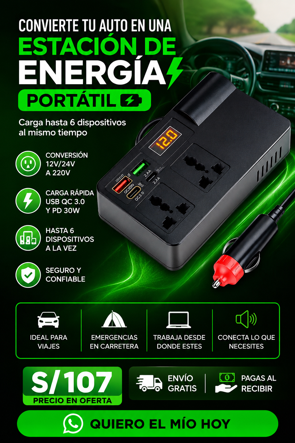 ESTACION DE ENERGIA PARA AUTO